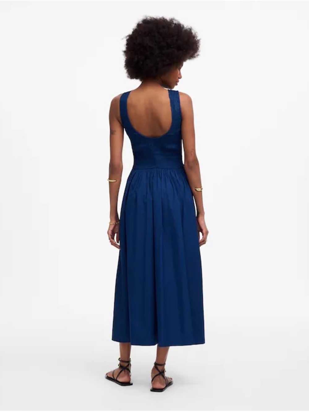 Madewell The Melody Scoopback Smocked Midi Dress - Picture 4 of 11